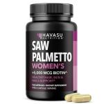 Saw Palmetto for Women with Biotin 5000mcg - Powerful DHT Blocker to Support Hair, Skin, and Nail Health - 120 Count - Vegan, Non-GMO Vitamin for Stronger, Fuller Looking Locks - 2 Month Supply
