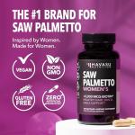 Saw Palmetto for Women with Biotin 5000mcg - Powerful DHT Blocker to Support Hair, Skin, and Nail Health - 120 Count - Vegan, Non-GMO Vitamin for Stronger, Fuller Looking Locks - 2 Month Supply