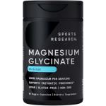 Sports Research® Magnesium Glycinate - Supports Restful Sleep & Enzymatic Processes - 160 mg Chelated Magnesium - Vegan Capsule - 90 Count
