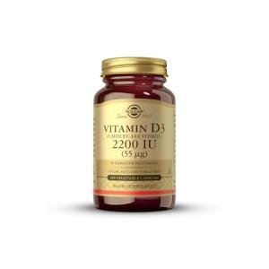 Solgar Vitamin D3 (Cholecalciferol) 55 mcg (2200 IU), 100 Vegetable Capsules - Helps Maintain Healthy Bones & Teeth - Immune System Support - Non-GMO, Gluten Free, Dairy Free, Kosher - 100 Servings