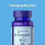 Puritan's Pride Premium Vitamin B-Complex and Vitamin B-12, Vegetarian Dietary Supplement for Cellular Energy Production, Maintains Health of Skin and Nerve Support, 180 Tablets