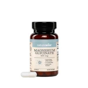 NatureWise Magnesium Glycinate 625 mg - High Absorption Chelated Magnesium Glycinate for Sleep, Relaxation, Muscle & Bones* - Gentle on Stomach, Vegan, Non-GMO - 30 Capsules[30-Day Supply]