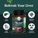 Liver Support Milk Thistle Supplement for Liver Cleanse Detox & Repair - Advanced Milk Thistle and Dandelion Root Supplement with Artichoke Extract - Dandelion Capsules for Detox - 60 Ct
