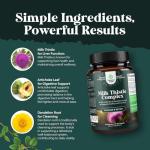 Liver Support Milk Thistle Supplement for Liver Cleanse Detox & Repair - Advanced Milk Thistle and Dandelion Root Supplement with Artichoke Extract - Dandelion Capsules for Detox - 60 Ct