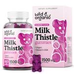 Wild & Organic Milk Thistle Gummies 1500mg - Herbal Supplement for Liver Cleanse Detox - Silymarin Milk Thistle Liver Detox Gummies - 60 Vegan, Non-GMO Chews
