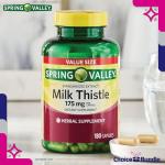 Choice Bundle Spring Valley Standardized Extract Milk Thistle Dietary Supplement Capsules 175 mg 180 Ct Plus Vitamin Guide and Pill Container (3 Items)!