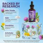Clean Nutraceuticals Milk Thistle NAC Liver Cleanse Detox & Repair Supplement Liver Support Liquid Drops with Dandelion Extract, Artichoke, Chanca Piedra, Choline, L-Glutathione, Burdock, Schisandra