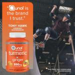 Qunol Turmeric and Ginger with Black Pepper Gummies, Turmeric Curcumin Supplement, Joint Health Support Gummy, 90ct Gummies