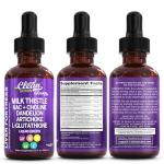 Clean Nutraceuticals Milk Thistle NAC Liver Cleanse Detox & Repair Supplement Liver Support Liquid Drops with Dandelion Extract, Artichoke, Chanca Piedra, Choline, L-Glutathione, Burdock, Schisandra