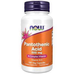 NOW Foods Pantothenic Acid B-Complex B5 500mg 100 Capsules