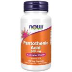 NOW Foods Pantothenic Acid B-Complex B5 500mg 100 Capsules