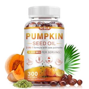 Pumpkin Seed Oil & Saw Palmetto Softgels, 3200mg