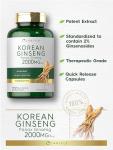 Carlyle Korean Ginseng Capsules | 2000mg Extract | 200 Count | Non-GMO and Gluten Free Formula | Standardized Panax Ginseng Supplement