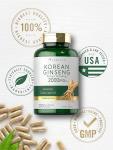 Carlyle Korean Ginseng Capsules | 2000mg Extract | 200 Count | Non-GMO and Gluten Free Formula | Standardized Panax Ginseng Supplement