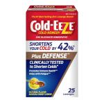 Cold-Eeze Plus Defense Natural Manuka Honey Lemon Zinc Lozenges, Homeopathic Cold Remedy, Shortens Common Cold Symptoms, Promotes Immune Health, Sambucus Nigra, Echinacea and Rose Hips, 25 Ct.
