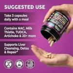 Clean Nutraceuticals Liver Cleanse Detox & Repair | Milk Thistle Supplement + NAC, TUDCA, Dandelion Root, Artichoke, Choline, Ginger, Beet Root, Burdock, Taurine, Liver Support 90 Capsules