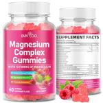 Magnesium Complex Gummies – with 12 Forms of Magnesium Plus Vitamins B6, B12 & C. Vegan Strawberry Gummies to Support Mood, for Adults, 60 Count