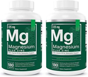 Essential Elements Magnesium Plus Zinc with Vitamin D3 - Scientifically Formulated Heart, Bone, & Muscle Support - 225mg Triple-Strength Magnesium Complex with Glycinate, Malate, Citrate - 360 Count