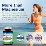 Innate Vitality Magnesium Complex, Magnesium Glycinate Citrate Malate Taurate with Ashwagandha L-Theanine Vitamin D3 & B6, High Absorption, Full Spectrum, Bones Stress Sleep Support, 90 caps