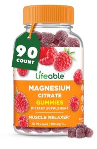 Lifeable Magnesium Gummies for Adults | 900mg Magnesium Citrate Gummies | Vegan Magnesium | for Men and Women | 90 Count