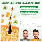 Saw Palmetto Gummies 600mg Saw Palmetto Supplement with Pumpkin Seed Oil, Biotin, Prostate Health Supplements for Men, Advanced DHT Blocker, Hair & Urinary Health Support, Raspberry Flavor, 120 Counts