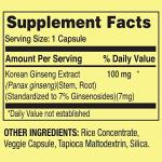 Convergence Korean Panax Ginseng Vegetarian Capsules, 100 mg, 60 Count