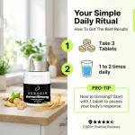 Auragin® Authentic Korean Red Ginseng – Made in Korea – 6 Year Roots – No Additives or Other Ingredients – 100% Red Panax Ginseng in Every Tablet