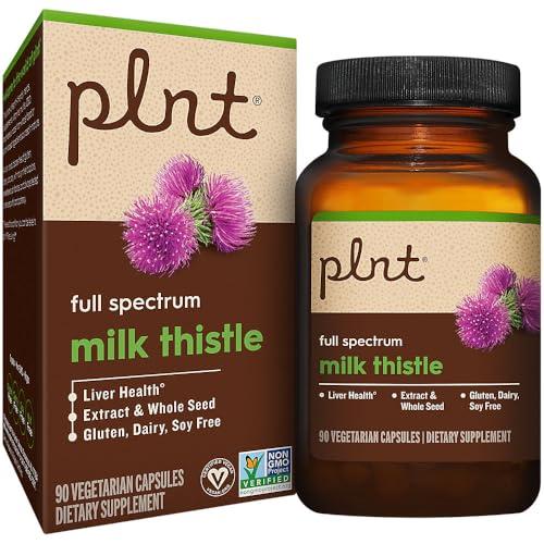 plnt Milk Thistle for Liver Health - Full Spectrum Extract & Whole Seed (90 Capsules)