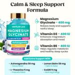 60 Day Supply Magnesium Glycinate 400mg Gummies with Ashwagandha, L-Theanine, CoQ10, Vitamin D3 & B6, Sugar Free Magnesium Gummies for Adults & Kids, Stress Relief, Sleep & Calm, Vegan, Gluten Free