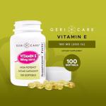 GeriCare High-Potency Vitamin E Capsules – 400 IU for Skin & Immune Support, 180mg | 100 Count | Organic Vitamin E for Women and Men