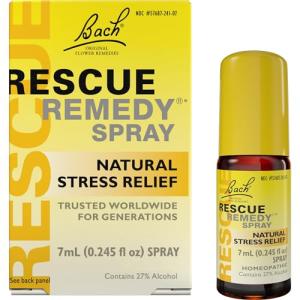 Bach RESCUE REMEDY Spray 7mL, Natural Stress Relief, Homeopathic Flower Essence, Vegan, Gluten and Sugar-Free, Non-Habit Forming