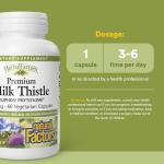 Natural Factors HerbalFactors Premium Milk Thistle, Liver Health Formula, 60 Capsules