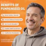 Pumpkin Seed Oil with Saw Palmetto Softgels, 3000mg Per Serving, 300 Softgels | Cold-Pressed with Essential Fatty Acids & Phytosterols | Supports Hair, Urinary, Bladder & Prostate Health | Non-GMO