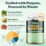 Saw Palmetto Gummies for Men – 600mg Extra Strength DHT Blocker with Biotin, Pumpkin Seed – Supports Prostate Function, Urinary Flow & Hair Regrowth Supplement, 60 Passionfruit-Dragonfruit Gummies