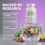 Clean Nutraceuticals Collagen Pills 1000mg Biotin 10000mcg Keratin Saw Palmetto Hyaluronic Acid - Hair Skin & Nails Vitamins & DHT Blocker with Vitamin E Folic Acid Pumpkin Seed MSM - 90 Count