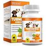 Turmeric for Dogs, 180 Turmeric Curcumin Tablets Supports Heart, Immune System Booster, Hip & Joint Support, Dog Pain Relief, Pet Supplement Treats for All Breeds Dogs & Ages - 180 Tablets / 5.1 OZ