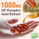 Pumpkin Seed Oil with Saw Palmetto, 1000mg per Serving, 300 Softgels – Cold Pressed Pumpkin Seed Oil Capsules for Hair, Prostate, Urinary & Bladder Health – Non-GMO, Gluten-Free, Pure & Natural
