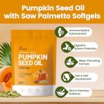 VivoNu Pumpkin Seed Oil with Saw Palmetto Capsules | Cold Pressed, Pure Virgin Oil, Essential Fatty Acids & Phytosterols | 300 SoftgelsSupports Hair, Urinary, Bladder & Prostate Health | Non-GMO