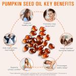Pumpkin Seed Oil with Saw Palmetto, 1000mg per Serving, 300 Softgels – Cold Pressed Pumpkin Seed Oil Capsules for Hair, Prostate, Urinary & Bladder Health – Non-GMO, Gluten-Free, Pure & Natural