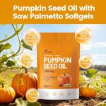 VivoNu Pumpkin Seed Oil with Saw Palmetto Capsules | Cold Pressed, Pure Virgin Oil, Essential Fatty Acids & Phytosterols | 300 SoftgelsSupports Hair, Urinary, Bladder & Prostate Health | Non-GMO