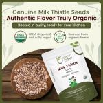 Organic Way Whole Milk Thistle Seeds (Silybum marianum) - Herbal Tea | European Wild-Harvest, Organic & Kosher Certified, Vegan, Non GMO & Gluten Free, USDA Certified, Origin - Albania (16 Oz)