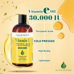 Natural Riches Vitamin E Oil | 100% Pure and Natural Cold Pressed Vitamin E oil for Skin, Scars, Face, Nails, Hair, Scalp 30,000 IU Non-GMO Verified Hair & Body Oil :8 Fl Oz
