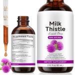 QYQIZWIA Milk Thistle Silymarin Marianum Liquid Drop for Liver & Kidney Cleansing Support, Potent Antioxidant, Herbal-Based Formula, Sugar-Free, Alcohol-Free, Non-GMO - 2 Fl.Oz/60 ML