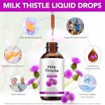 QYQIZWIA Milk Thistle Silymarin Marianum Liquid Drop for Liver & Kidney Cleansing Support, Potent Antioxidant, Herbal-Based Formula, Sugar-Free, Alcohol-Free, Non-GMO - 2 Fl.Oz/60 ML