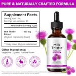 QYQIZWIA Milk Thistle Silymarin Marianum Liquid Drop for Liver & Kidney Cleansing Support, Potent Antioxidant, Herbal-Based Formula, Sugar-Free, Alcohol-Free, Non-GMO - 2 Fl.Oz/60 ML