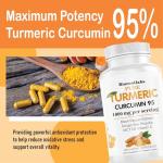 Biorootlabs Turmeric Curcumin | Pure Turmeric Curcumin Supplement 1000mg | 95% Curcuminoids with Bee Propolis, Ginger, MCT Oil, Fat Soluble Vitamin C, & Black Pepper 120 Capsules (1)