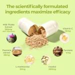 OxyEnergy Silymarin Milk Thistle 300mg Extract with Vitamin C, Inositol & Pueraria, Liver Detox & Repair Support, Antioxidant Support,90 Capsules, Pack of 3