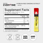 JUNG KWAN JANG Everytime Korean Red Ginseng Extract 1,050mg & Lemon - Vegan Energy Drink Liquid Stick Supplements - Builds Stamina & Immunity, Non-GMO (10 Sticks, 0.34 fl oz)