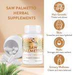 Gesundgeist Saw Palmetto for Women Hair Loss - DHT Blocker with 5-in-1 Blend for Hair Growth, Skin & Nails, Urinary Wellness - Extra Strength Saw Palmetto Supplement - 180 Capsules