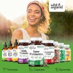 Wild & Organic Saw Palmetto Capsules 500 mg - Urinary Tract Support for Men & Women - Pure Saw Palmetto Supplement - Serenoa Repens Berries - 120 Days of Supply - Vegan, Non-GMO - 120 Count